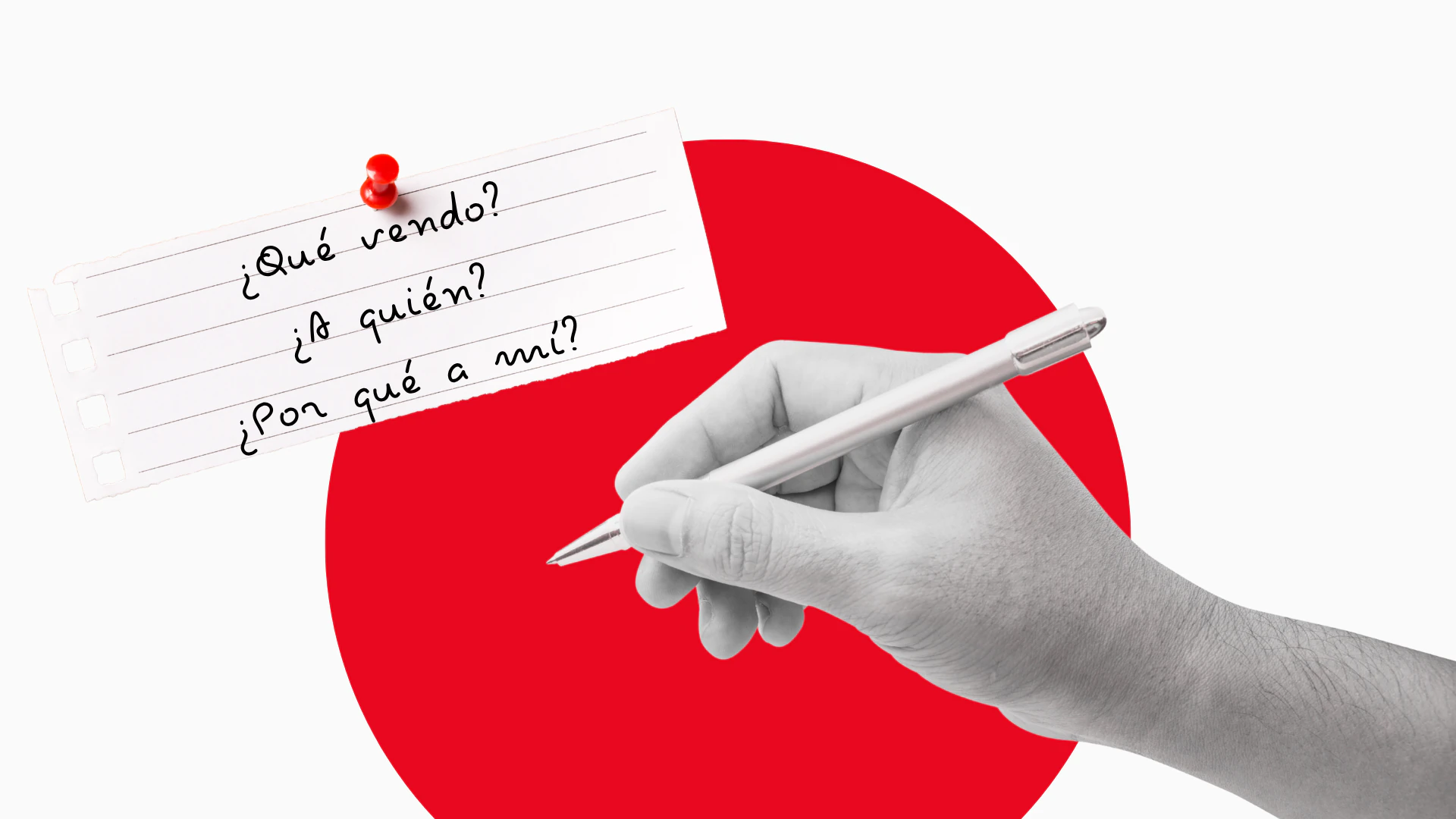Nota con las tres preguntas para definir la propuesta de valor para autónomos: qué vendo, a quién y por qué a mí